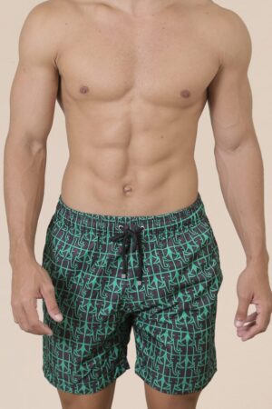 Short Voley Adulto Original Tusker Preto/Verde Bandeira