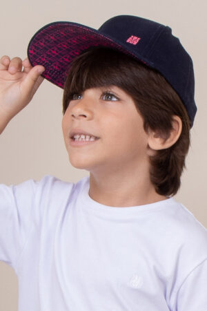 Boné Infantil  Stiff Cap Original Tusker Marinho/Pink