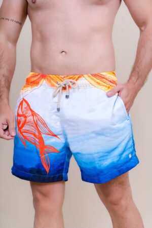 Short Voley Adulto Cápsula Artística Peixe Laranja