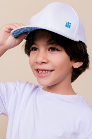 Boné Infantil Stiff Cap Original Tusker Branco/Turquesa