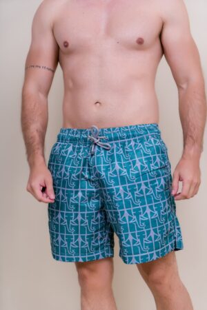 Short Voley Adulto Original Tusker Verde Musgo/Prata