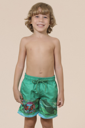 Short Infantil Cápsula Artística Peixe Colorido