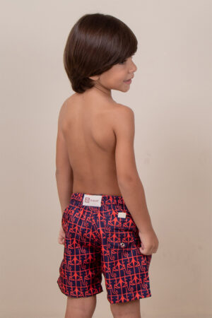 Short Voley Infantil Original Tusker Marinho/Vermelho