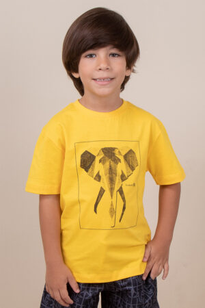 Camiseta Infantil Estampada Amarela